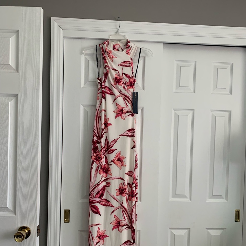 Rachel Roy ivory/pink maxi dress.  Size XS